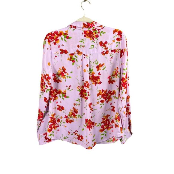 Nanette Lapore Women's Lavender Floral Long Sleeve Blouse - Picture 2 of 7
